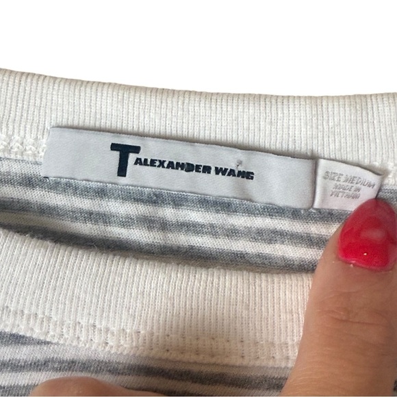 T Alexander Wang Cropped Twist Tee M - Picture 3 of 5